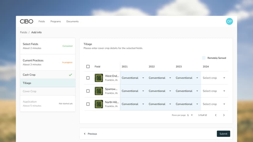 A platform that delivers funding to farmers for adopting sustainable practices