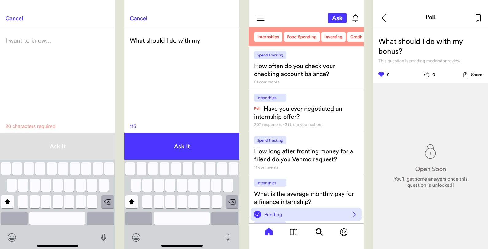 Users could ask a question. The questions were first reviewed by a moderator.